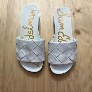 Sam Edelman Adaley Woven Slide Sandals in White - Size 5 1/2